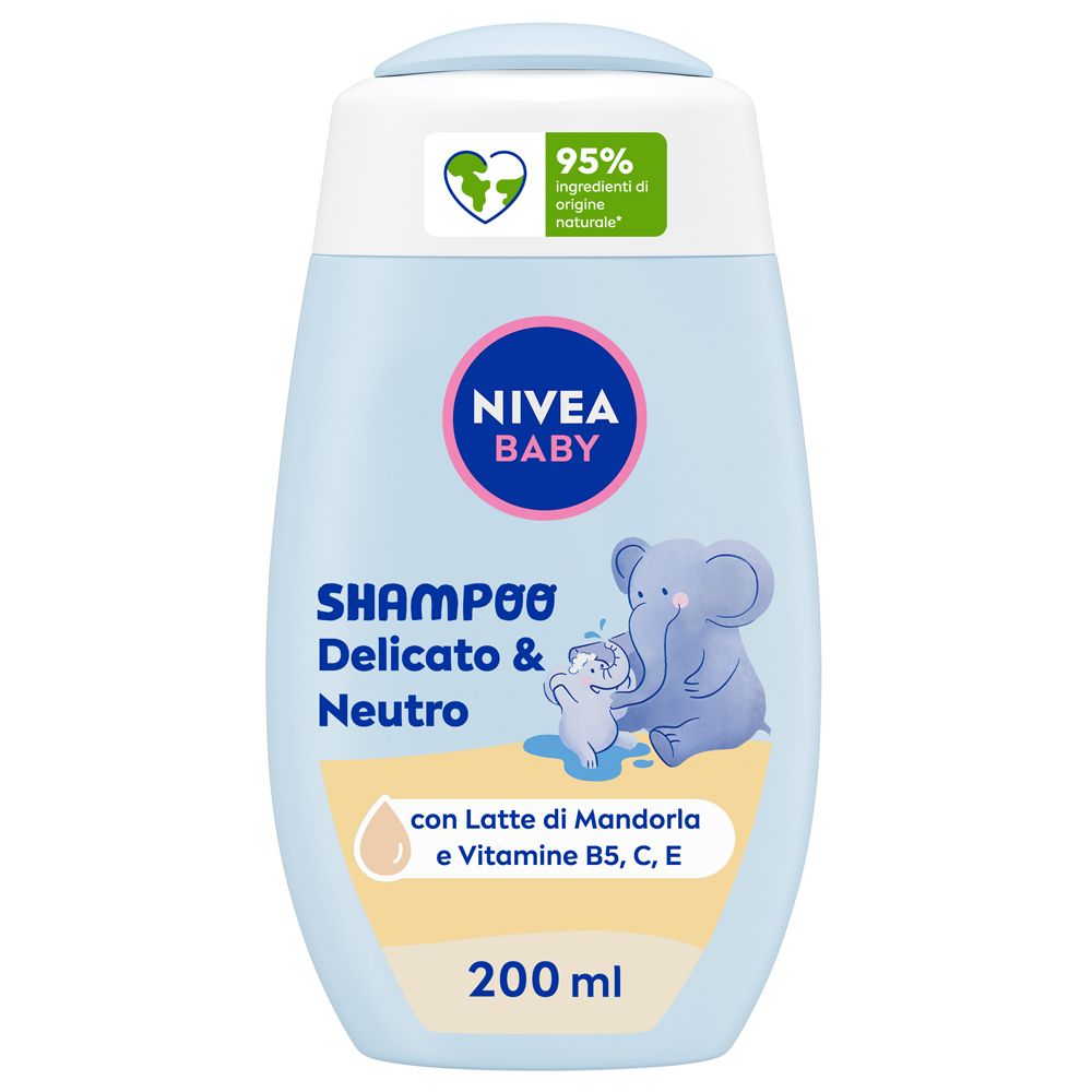 Nivea Baby Shampoo Delicato & Neutro 200 ml, bambini per una detersione delicata no lacrime ml