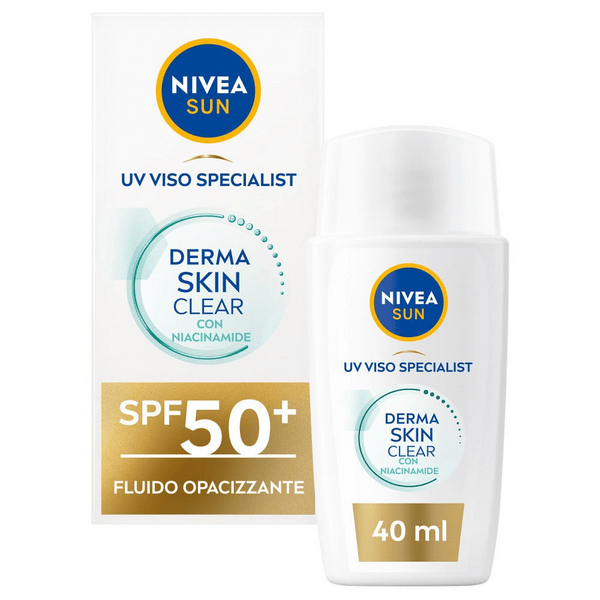 Nivea Sun Uv Viso Derma Skin Clear SPF50+ Crema Solare Anti-imperfezioni Con Niacinamide 40 ml
