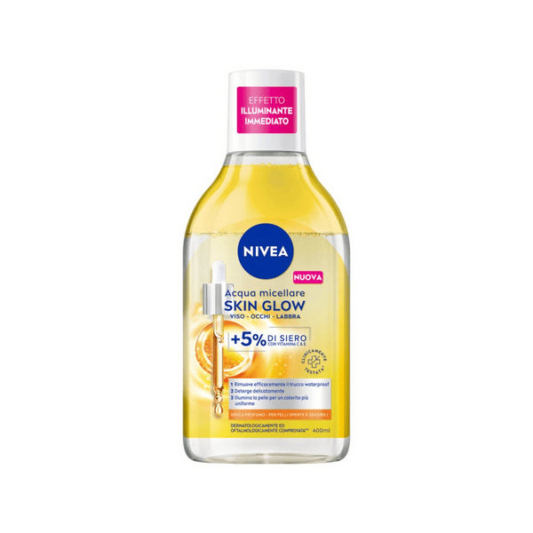 Nivea Acqua Micellare Skin Glow Struccante Viso e Occhi Con 5 % Siero + Aminoacid Complex 400 ml