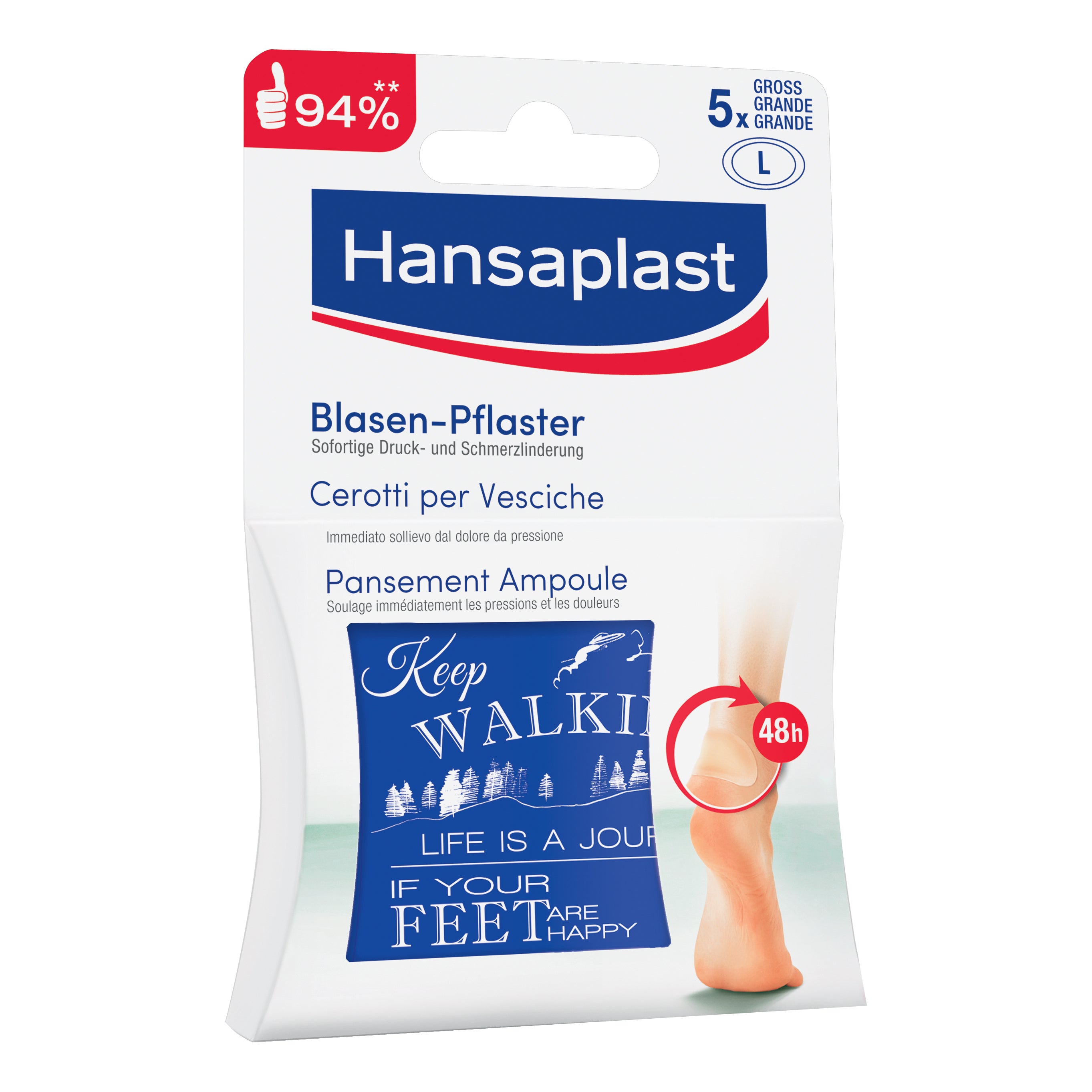 Hansaplast Cerotti per Vesciche, vesciche piedi trasparenti un sollievo rapido, 5 pezzi pz Cerotto