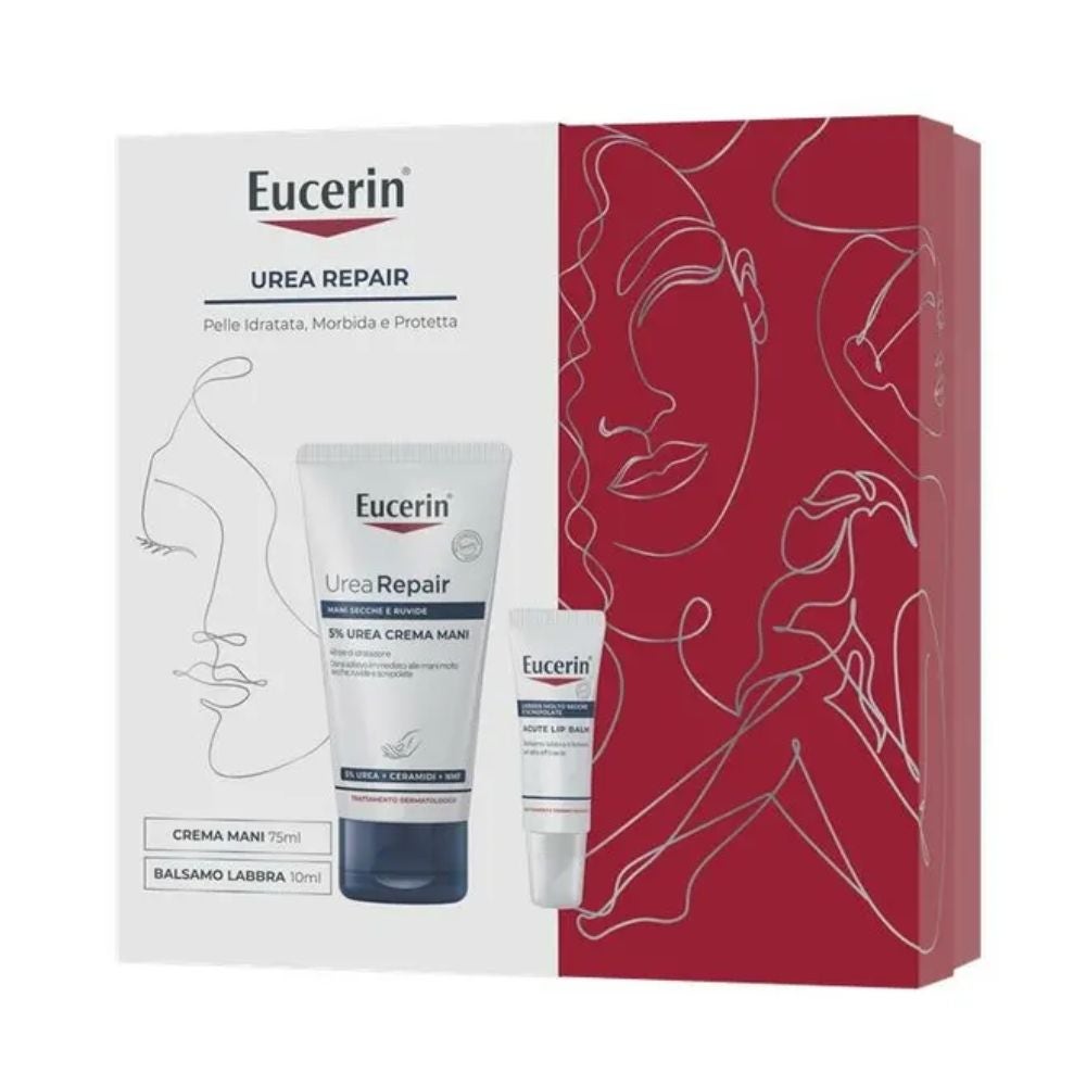 Eucerin Cofanetto Urea Repair Crema Mani E Balsamo Labbra 75ml + 10ml