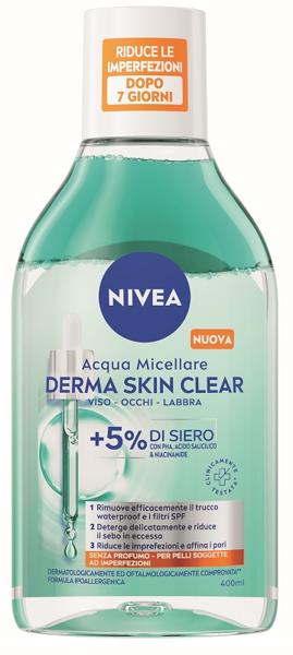 Nivea Acqua Micellare Derma Skin Clear 400 ml Per Viso Occhi e Labbra con +5% di Siero — confronto prezzi