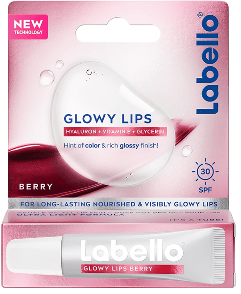 Labello Glowy Lips Berry Labbra Ultra-Idratante con Acido Ialuronico + Vitamina E + Glicerina