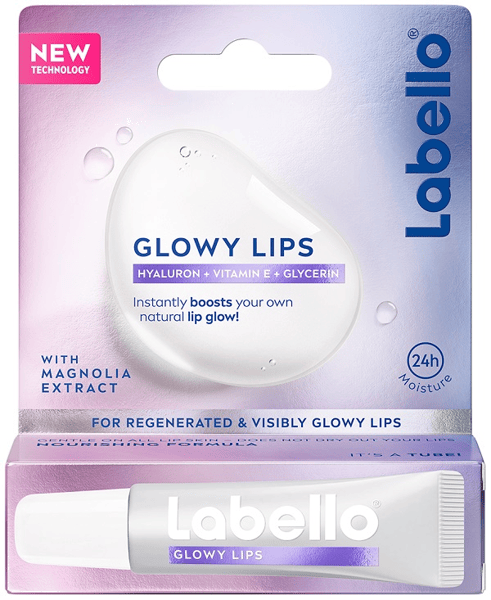 Labello Glowy Lips Per Labbra Secche Formula Ultra-Idratante con Acido Ialuronico + Vitamina E + Glicerina