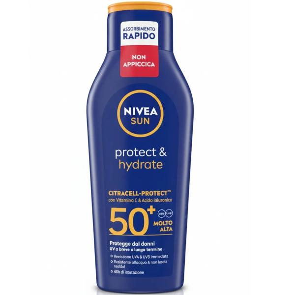 Nivea Sun Protect & Hydrate 400 ml SPF 50+ Protezione Solare Molto Alta con Vitamina C e Acido Ialuronico