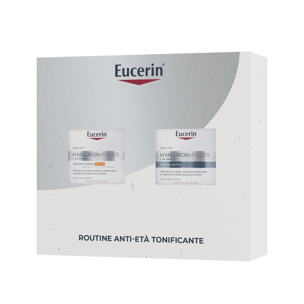 Eucerin Routine Anti-età Tonificante Hyaluron Filler 3x Effect Cofanetto Crema Giorno 50ml + Crema Notte 50ml