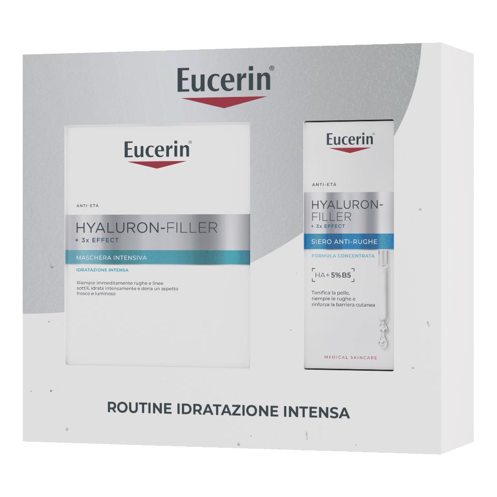 Eucerin Hyaluron Filler + 3x Effect Cofanetto Routine Idratazione Intensa Maschera Viso Intensiva + Siero Antirughe