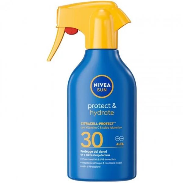 Nivea Sun Trigger Protect & Hydrate SPF30 250 ml Spray Protezione Solare per Viso e Corpo