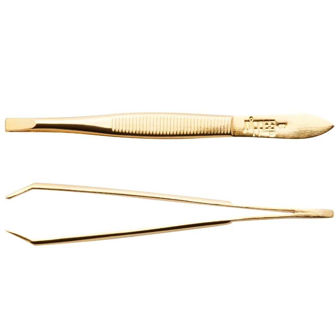 nippes Solingen, pinzette angolate placcate oro 18ct 1 pz Pinzetta