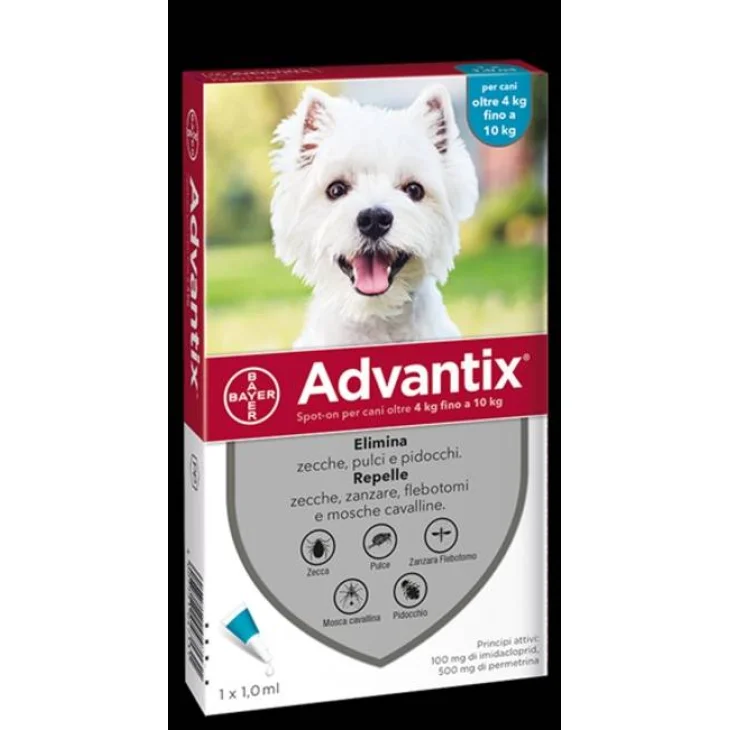 Advantix Spot-On Cani da 4 a 10 Kg 1 Pipetta Monodose — confronto prezzi