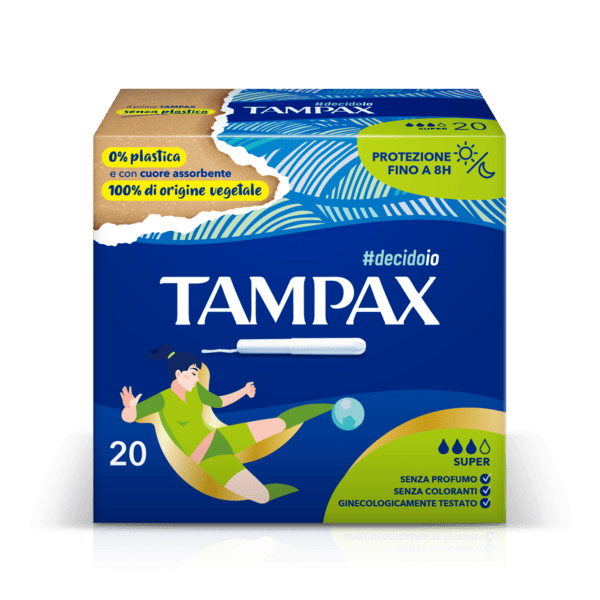 Tampax Blu Box Super Assorbenti Interni Flusso Medio Abbondante 20 Pezzi