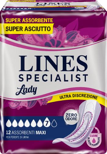 Lines Specialist Lady Maxi Assorbenti Incontinenza 12 Pezzi