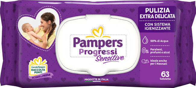 Pampers Salviette Sensitive Aloe 63 Pezzi