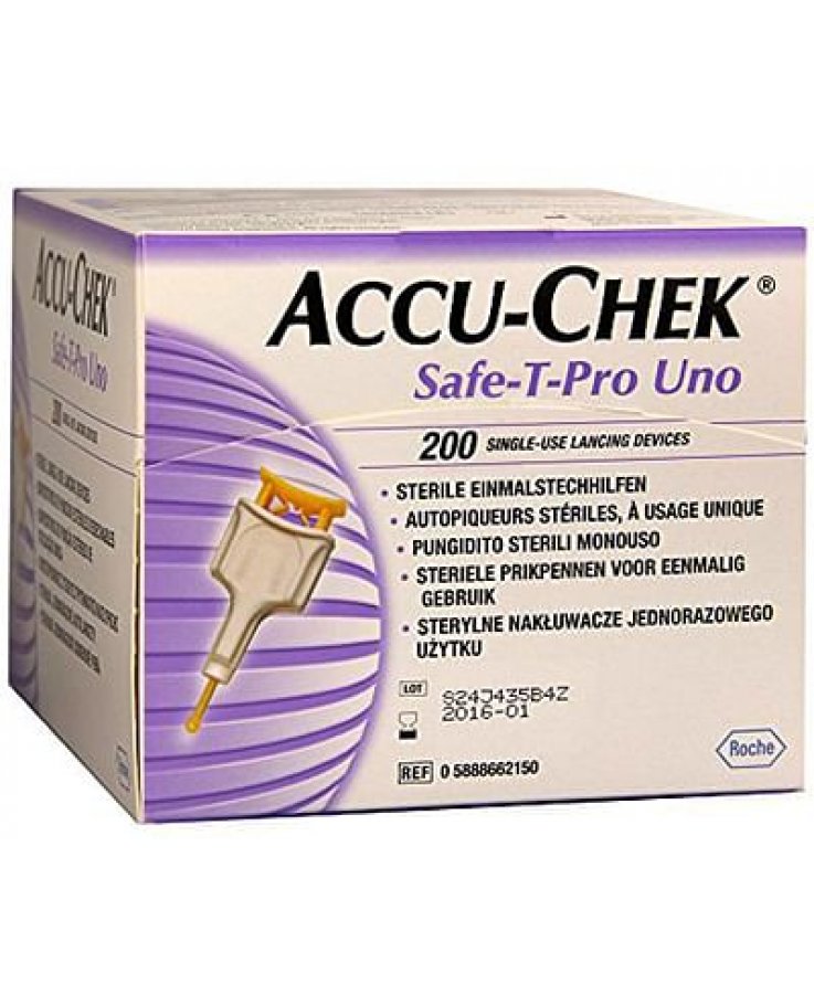 Lancette Pungidito Accu-chek Safe T Pro Uno 200 Pezzi pz