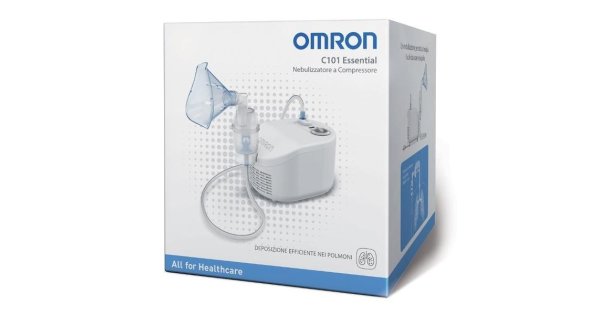 Omron Nebulizzatore a Compressore C101 Essential Dispositivo Aerosol per Adulti e Bambini