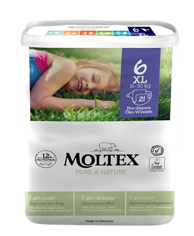 Moltex Pure & Nature Pannolini Taglia 6 Xl 13-18kg 21 Pannolini