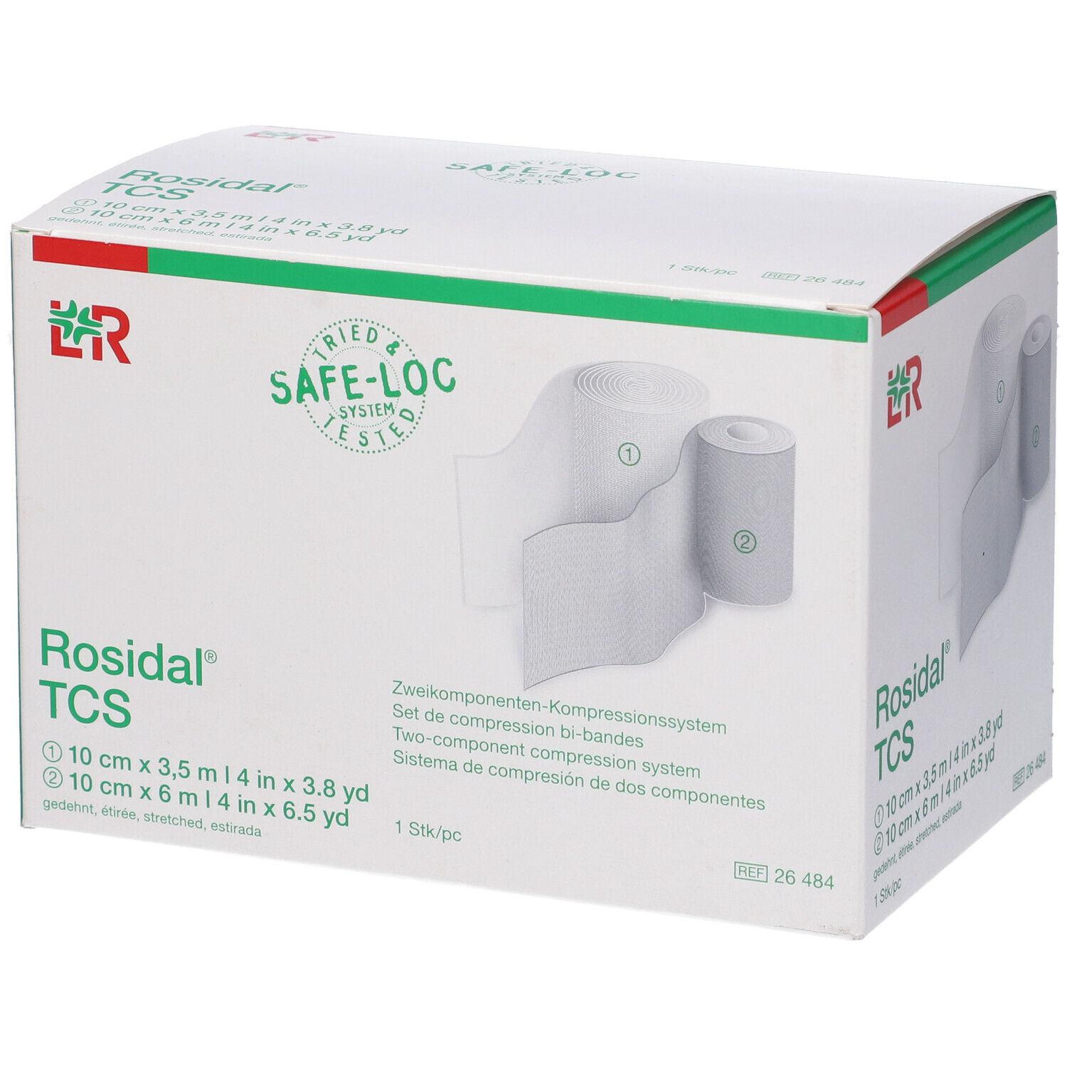 Sistema di compressione monouso a due componenti per bendaggi flebologici rosidal tcs
