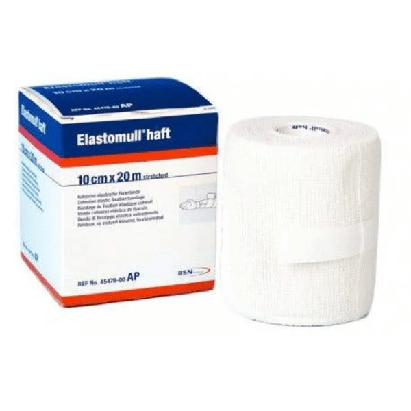 Elastomull Haft Benda Elastica Autoaderente 10 cm x 20 m per Fissaggio Medicazioni e Supporto Articolare