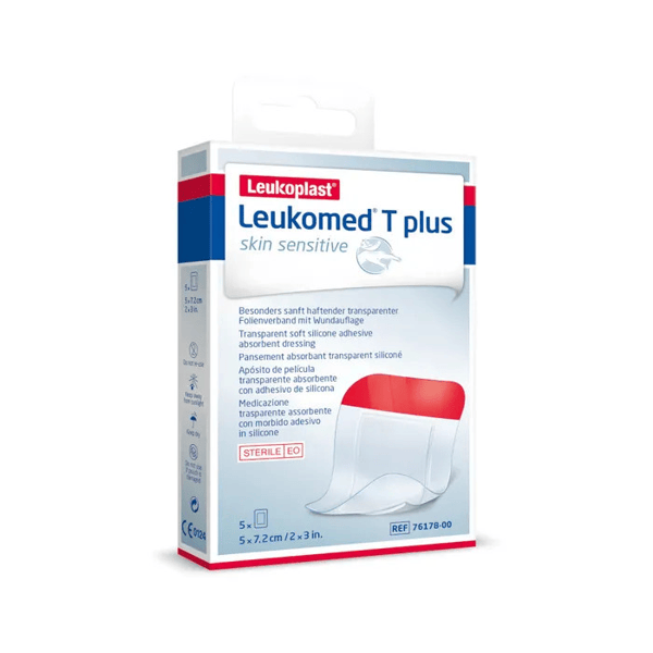 Leukoplast Leukomed T Plus 5x7,2 cm Cerotto Sterile Impermeabile con Cuscinetto Assorbente per Ferite