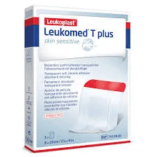 Leukomed t plus skin sensitive medicazione post-operatoria trasparente mpermeabile con massa adesiva al silicone 8x10cm 5 pezzi