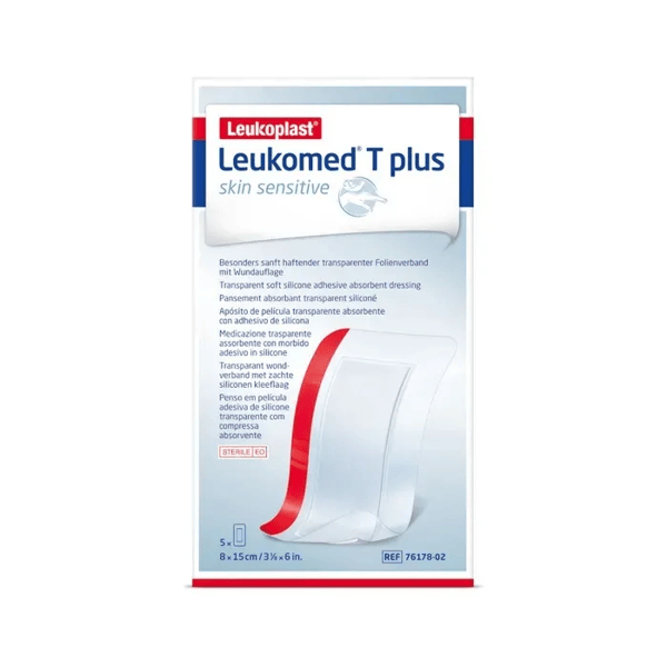 Leukoplast Leukomed T Plus 8x15 cm Cerotto Sterile Impermeabile con Elevata Assorbenza per Ferite Post-Operatorie