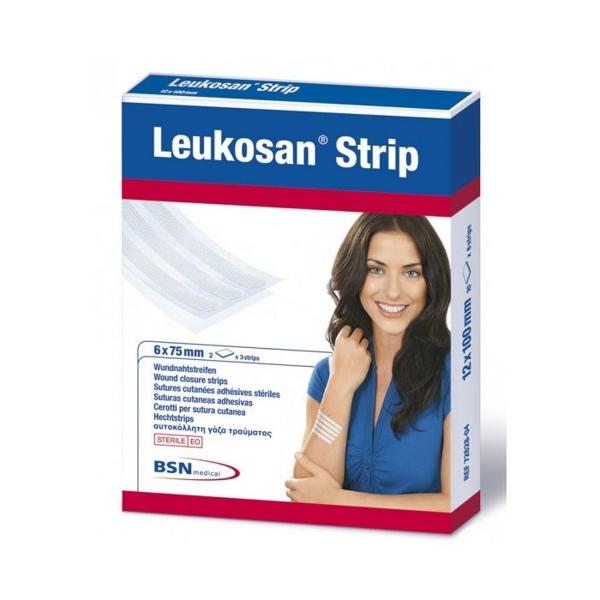 Leukosan Strip Cerotti per Sutura Cutanea 6x75 mm 2 Buste Con 3 cerotti