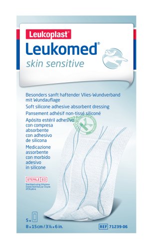 Medicazione in tnt adesivo leukomed skin sensitive sterile 8x15 cm 5 pezzi