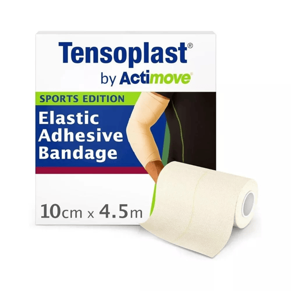 Tensoplast Benda Elastica Adesiva 10 cm x 4,5 m 12 Pezzi per Compressione e Supporto Articolare