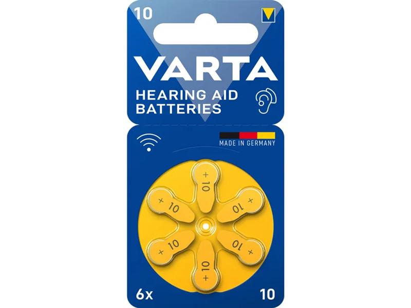 Varta Batterie Per Apparecchi Acustici 10 Giallo Blister Da 6 Pezzi