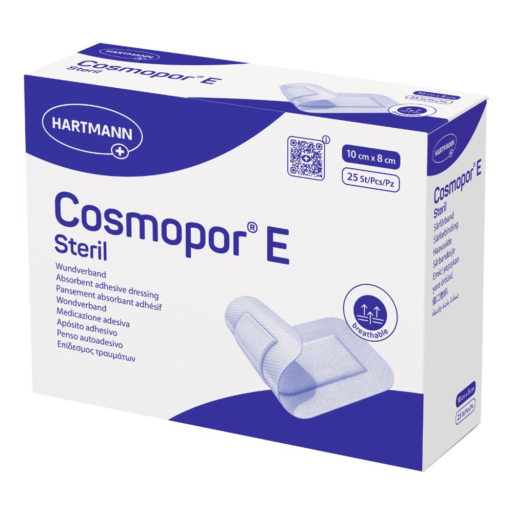 Cerotto adesivo cosmopor strip sterile in tessuto non tessuto tampone 1,5 pretagliato in strisce 10x8 25 pezzi