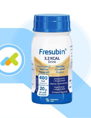 Fresenius Kabi - Fresubin 3,2kcal Drink | Supplemento Nutrizionale Orale Altamente Calorico | Per Pazienti Oncologici | 4x125ml Cf Vaniglia-caramello
