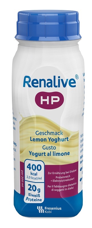 Renalive hp gusto yogurt al limone 4 flaconi da 200 ml senza glutine