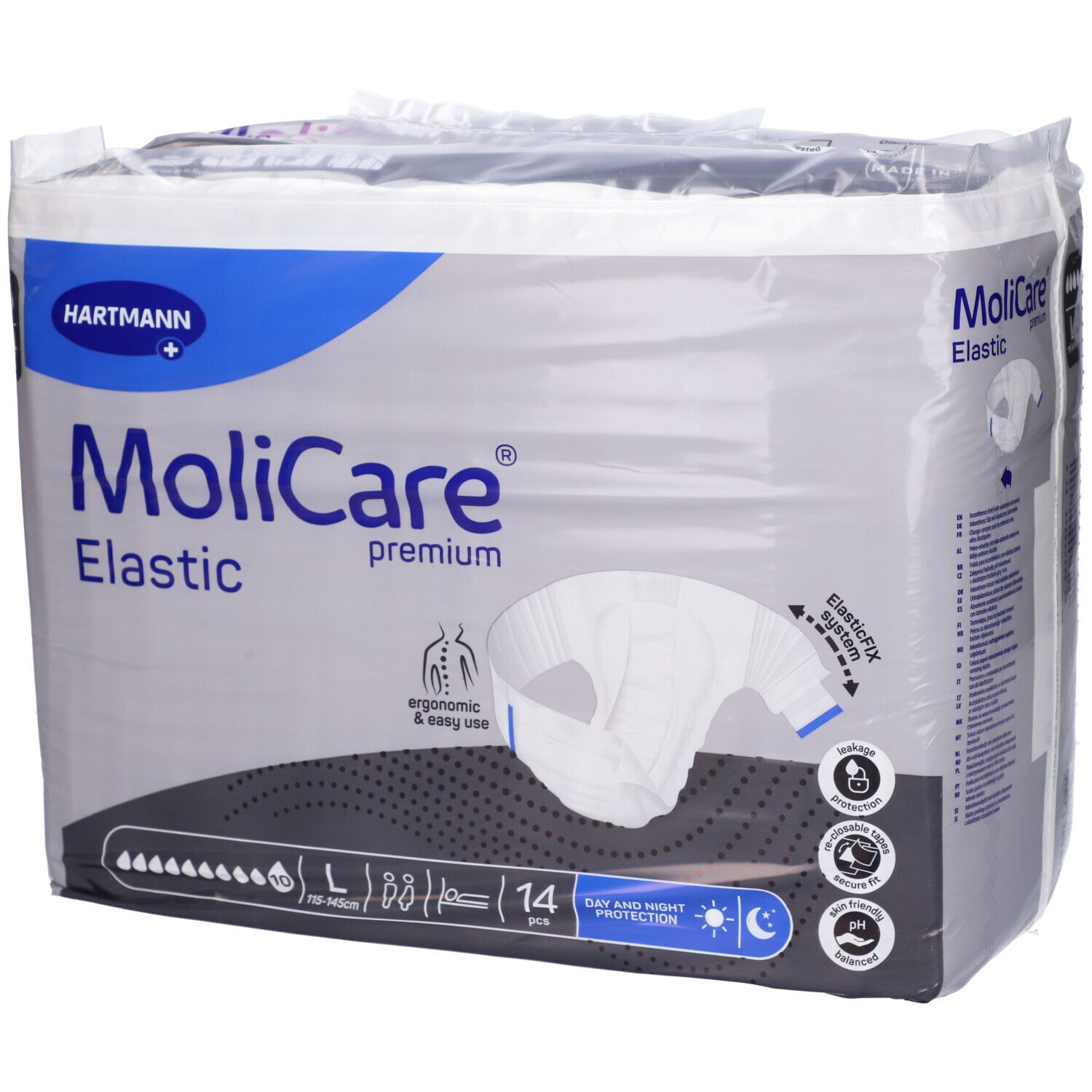 Pannolino Mutandina Molicare Premium Elastic Con Ali Elasticizzate 10 Gocce L 14 pz Pannolini