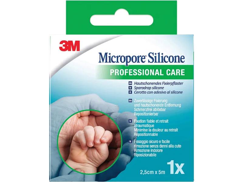 3M Italia Micropore Cerotto Su Rocchetto Silicone cm 2,5x5m