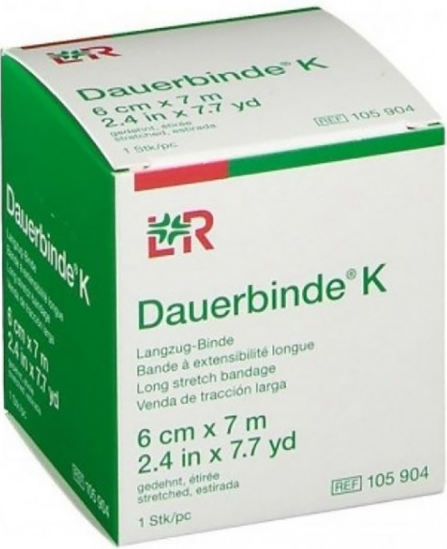 Dauerbinde K Benda Compressiva Ad Alto Allungamento Per Bendaggi Articolari E Fissaggio Medicazioni 6cm X 7m
