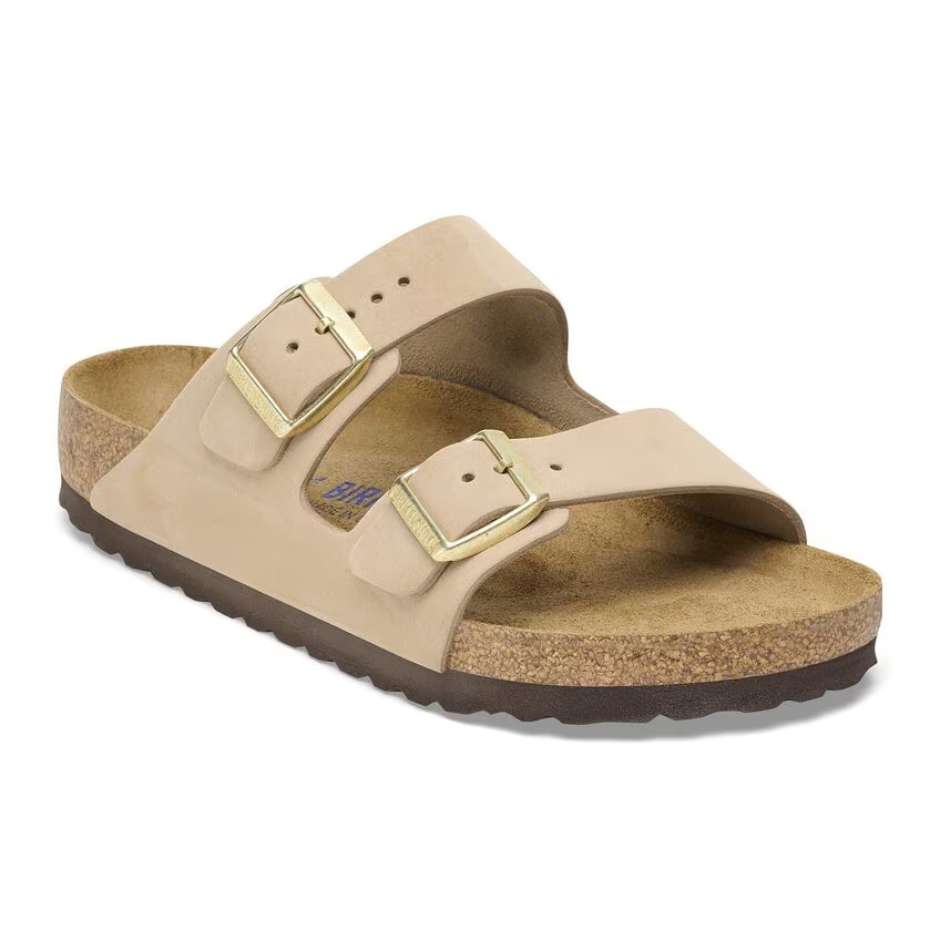PIANELLE BIRKENSTOCK ARIZONA SFB SANDCASTLE NUBUCK LEATHER 40