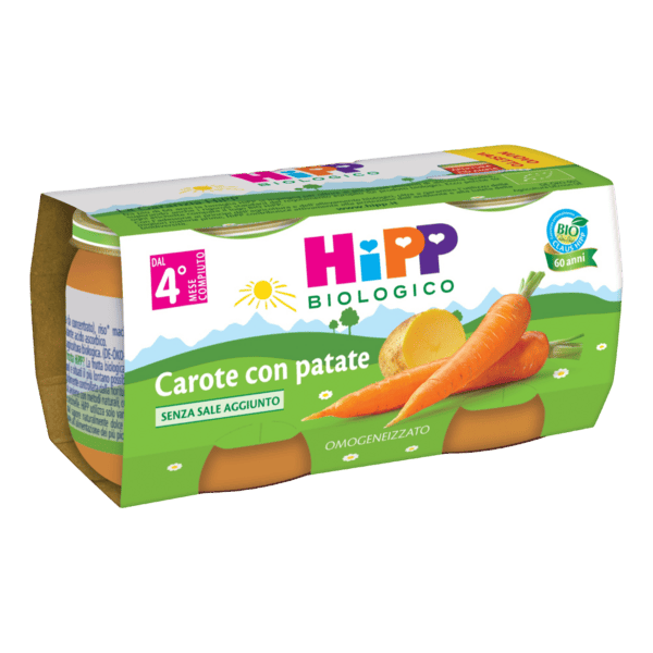 HiPP Bio Omogeneizzato Carote e Patate 2x80 g 4m+
