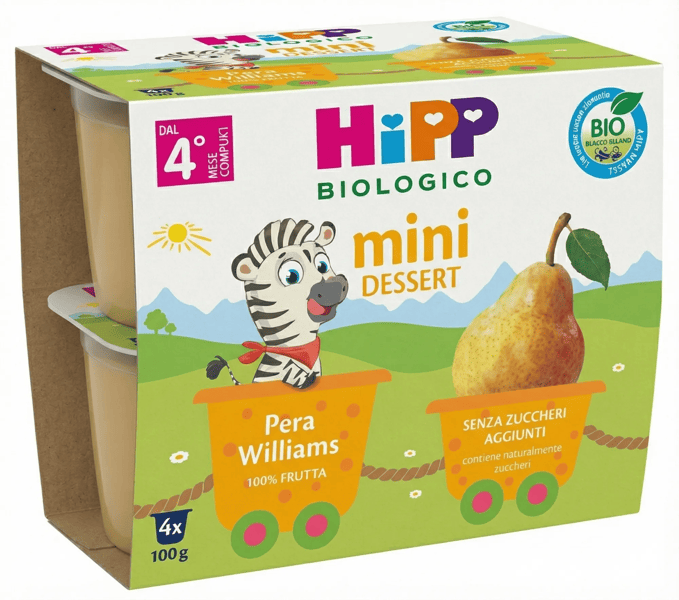 Hipp Biologico Mini Dessert Merenda Pera 4x100 g