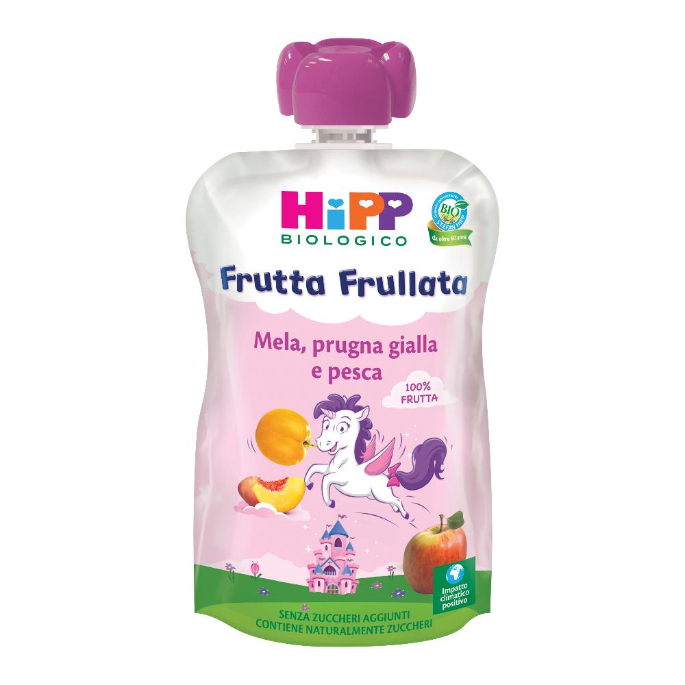 HiPP Biologico Frutta Frullata Mela, Prugna Gialle e Pesca 90 g