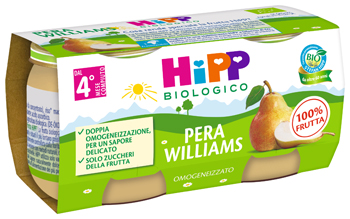HiPP Omogeneizzato Biologico di Pera Williams dai 4+ Mesi, 2 x 80g