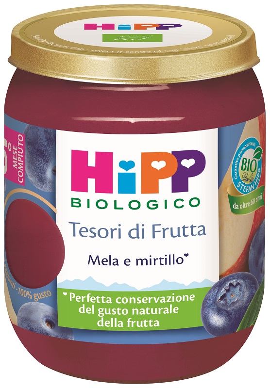 Hipp Tesori di Frutta - Omogeneizzato Mela e Mirtillo dal 5° mese, 160g — confronto prezzi