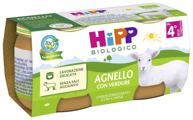 Hipp bio omogeneizzato agnello con verdure 2 pezzi da 80 g