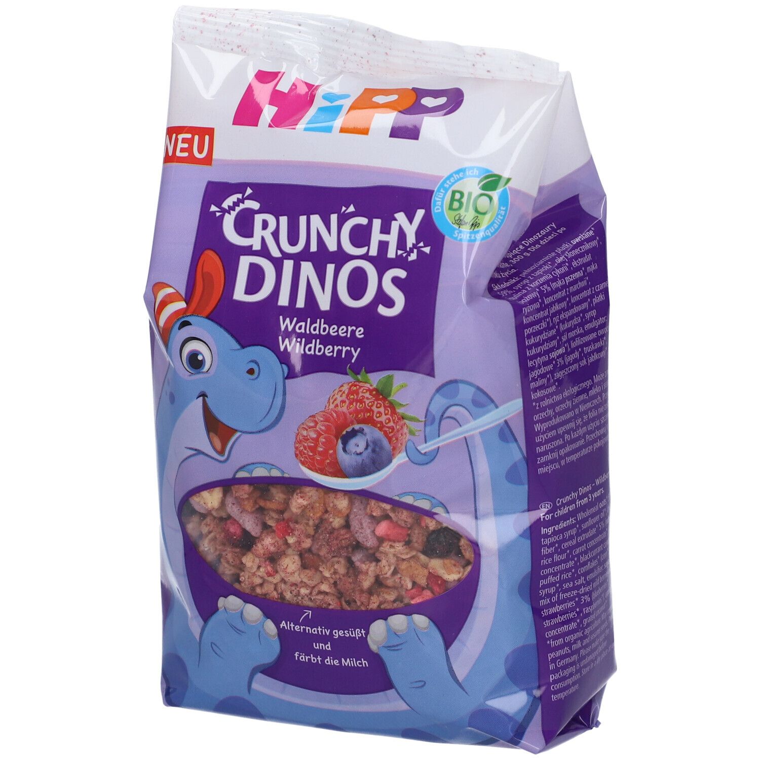 HiPP BIO Muesli Croccante Dino Frutti di Bosco dai 3 anni 300 g