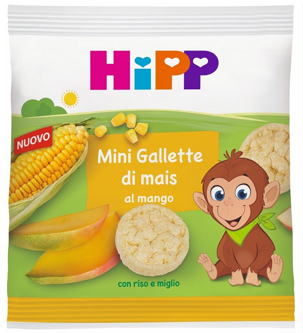 Hipp Mini gallette di mais al mango Snack per bambini 3+ anni, 23g