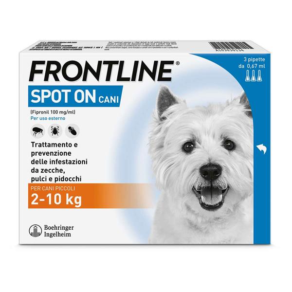Frontline Spot On Cani x3 Pipette Antiparassitario per Cani (2-10 Kg) Contro Pulci Zecche e Pidocchi — confronto prezzi
