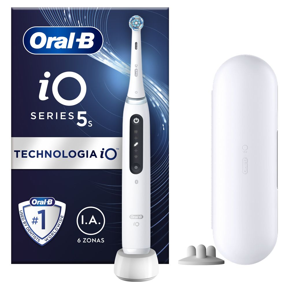 Oral-B iO - 5S Spazzolino Elettrico Ricaricabile Bianco con Custodia da Viaggio