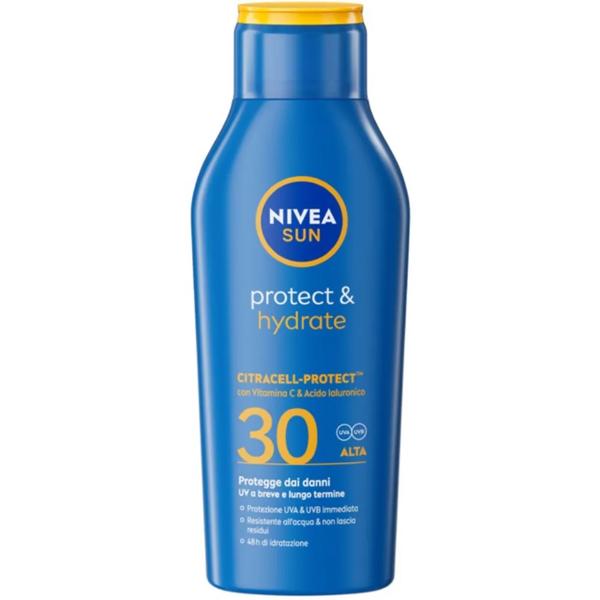 Nivea Sun Protect & Hydrate 400 ml SPF 30 Protezione Solare Alta con Vitamina C e Acido Ialuronico