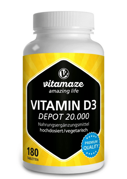 Vitamaze Vitamina D3 20000 UI Depot Ad Alto Dosaggio Integratore Vegetariano 180 Compresse — confronto prezzi