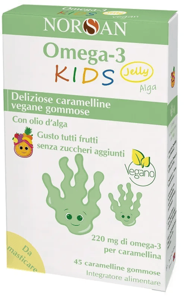 Norsan Omega 3 Kids Jelly Alga Integratore Per Sviluppo Mentale 45 Gummies