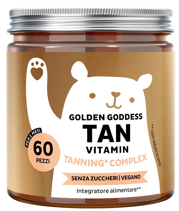 Golden Goddess Tan Vitamin Integratore Per Abbronzatura E Pigmentazione Della Pelle 60 Caramelle Gommose